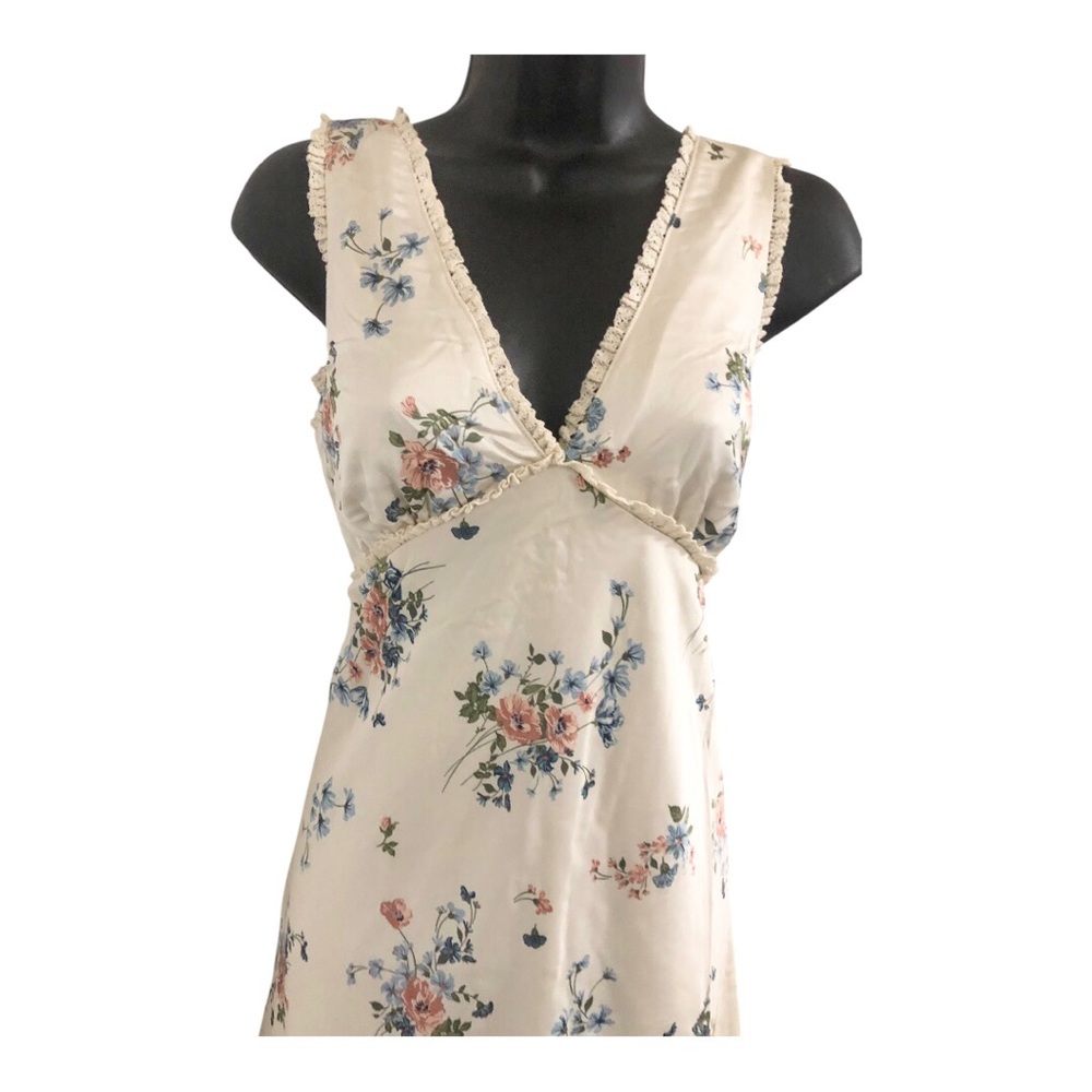Jessica Simpson cream ditsy floral satin effect maxi dress size medium brand new - Picture 16 of 16